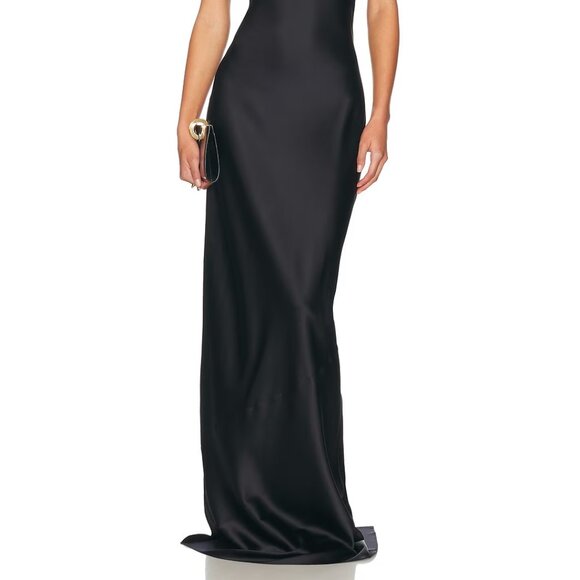 Eterne Amina Silk Dress in Black S Maxi Dress Sleeveless - Picture 4 of 14
